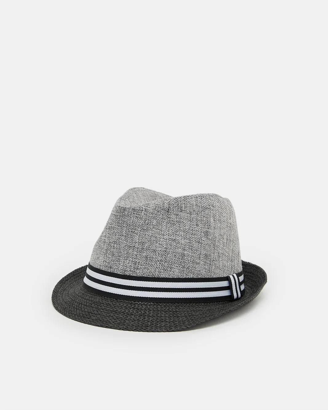 Boys Grey Fedora Hat With Band sold by Redtag