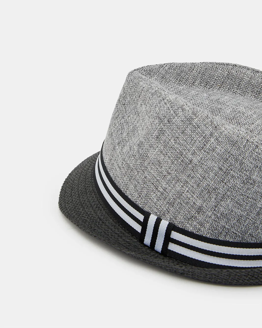 Boys Grey Fedora Hat With Band sold by Redtag product image thumbnail 2