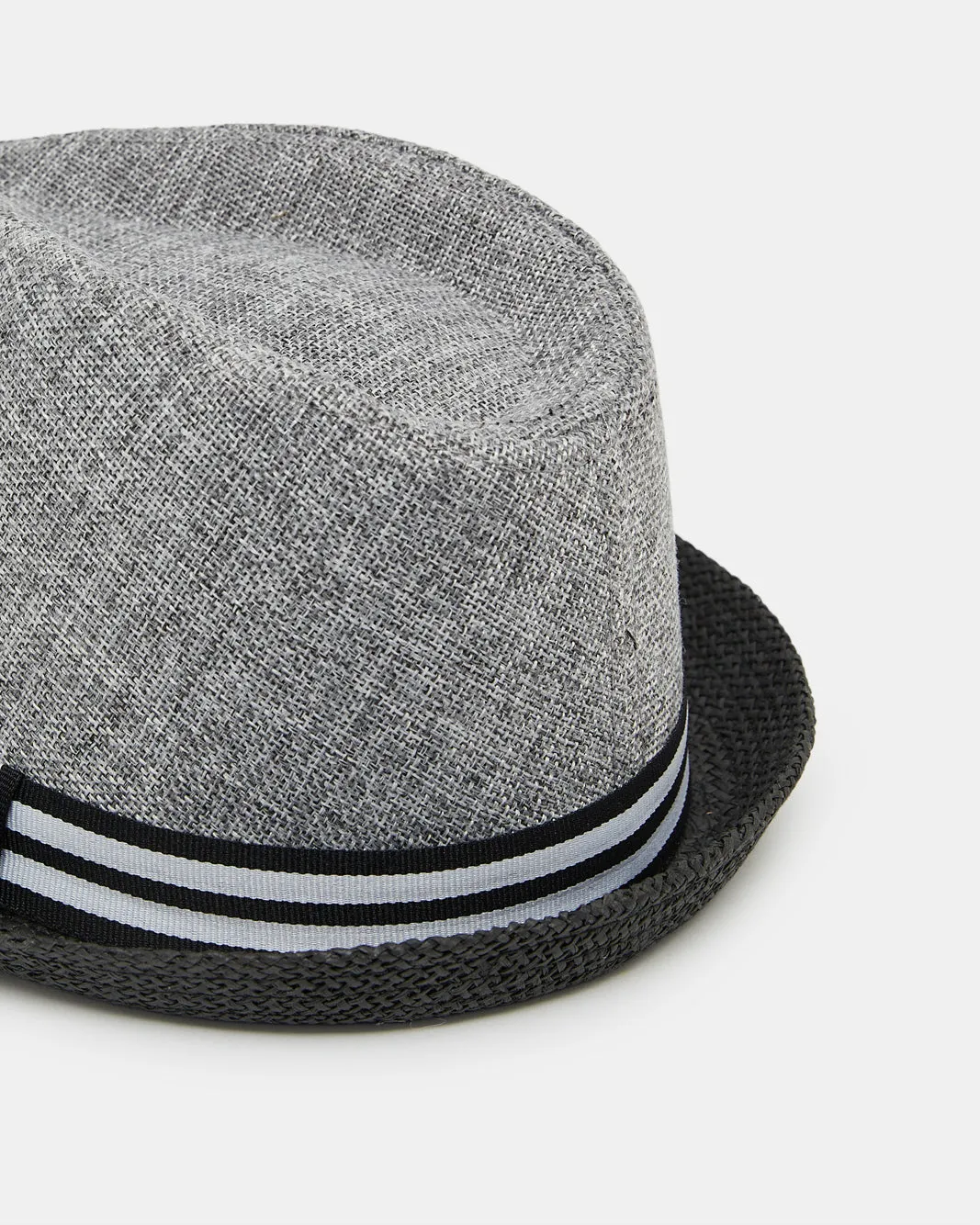 Boys Grey Fedora Hat With Band sold by Redtag product image thumbnail 4