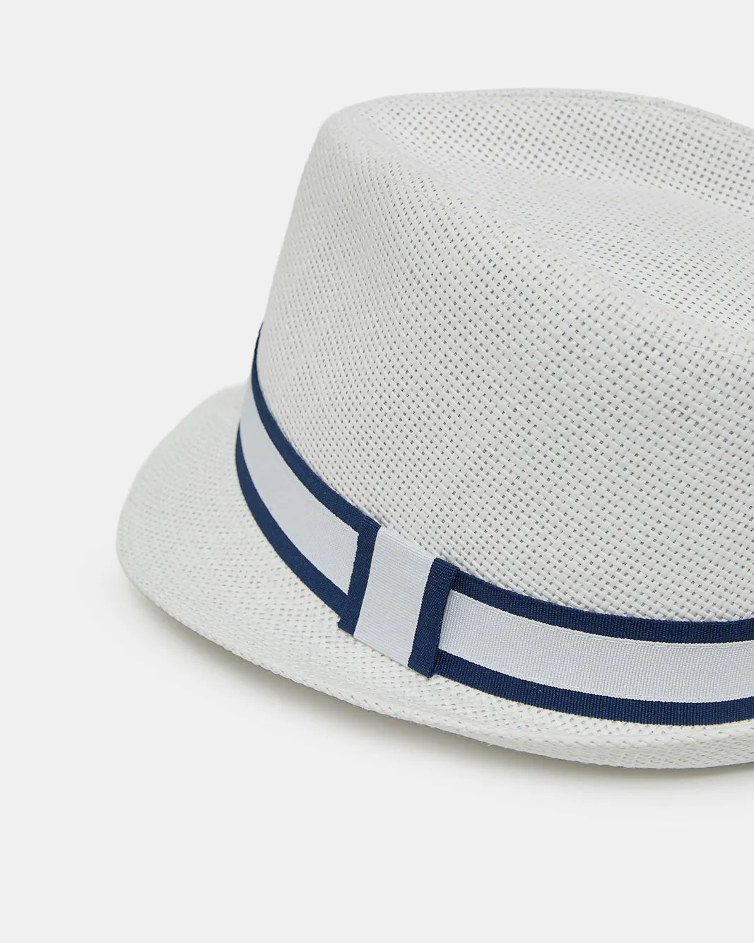 Boys White Fedora Hat With Band sold by Redtag product image thumbnail 2