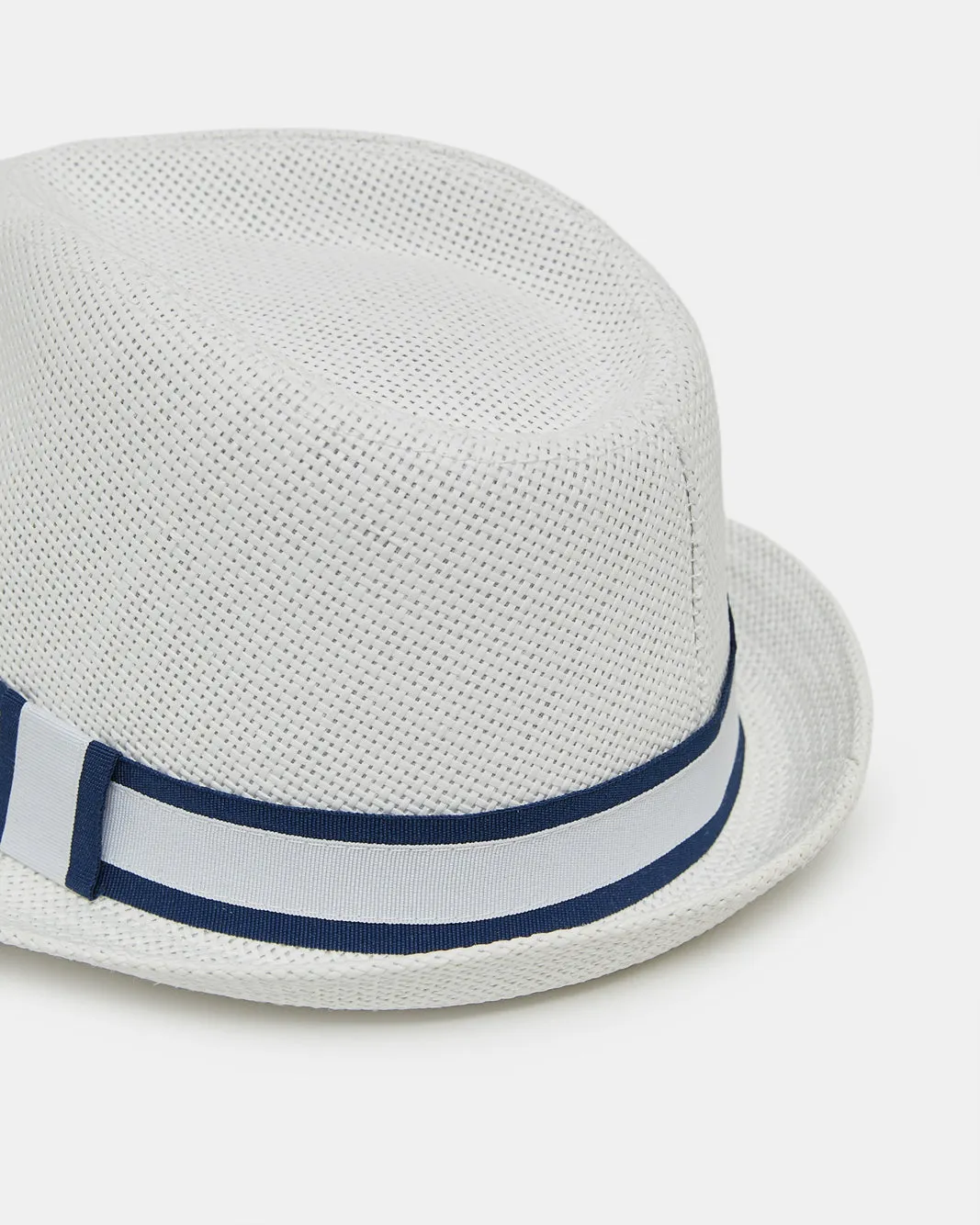 Boys White Fedora Hat With Band sold by Redtag product image thumbnail 4