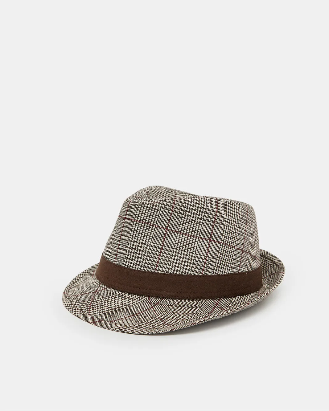 Men Brown Fedora Hat With Band sold by Redtag