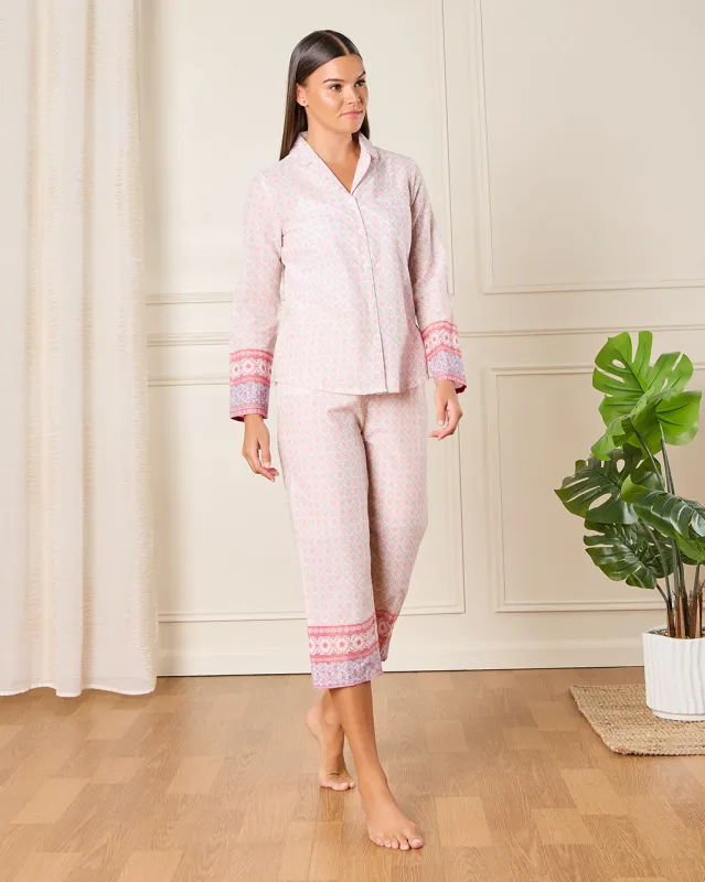 Women Ivory Printed Collared Pyjama Set (2 Piece) sold by Redtag