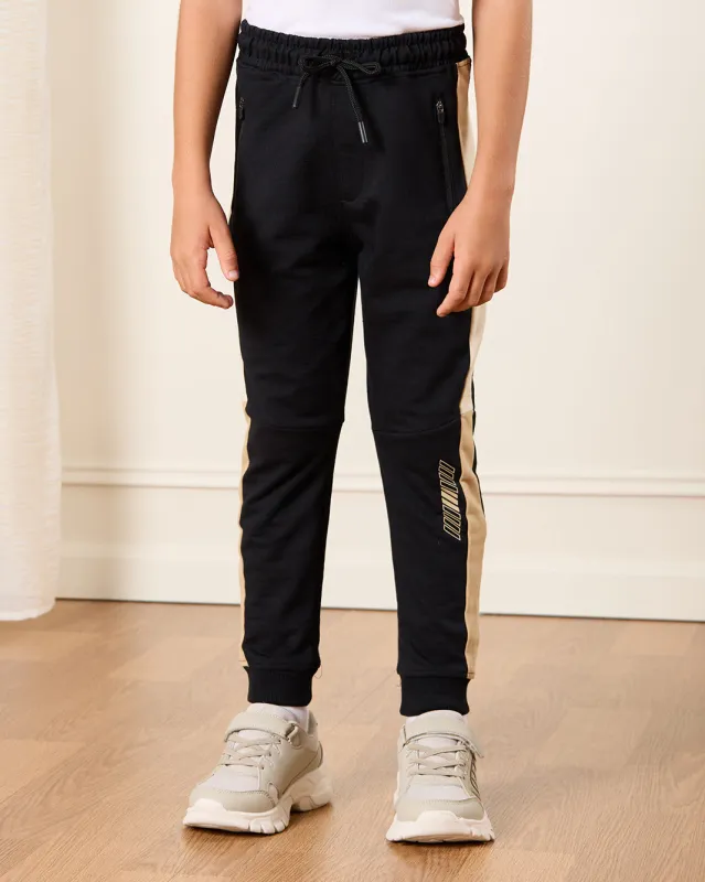 Boys Black Zip Pocket Active Pants sold by Redtag