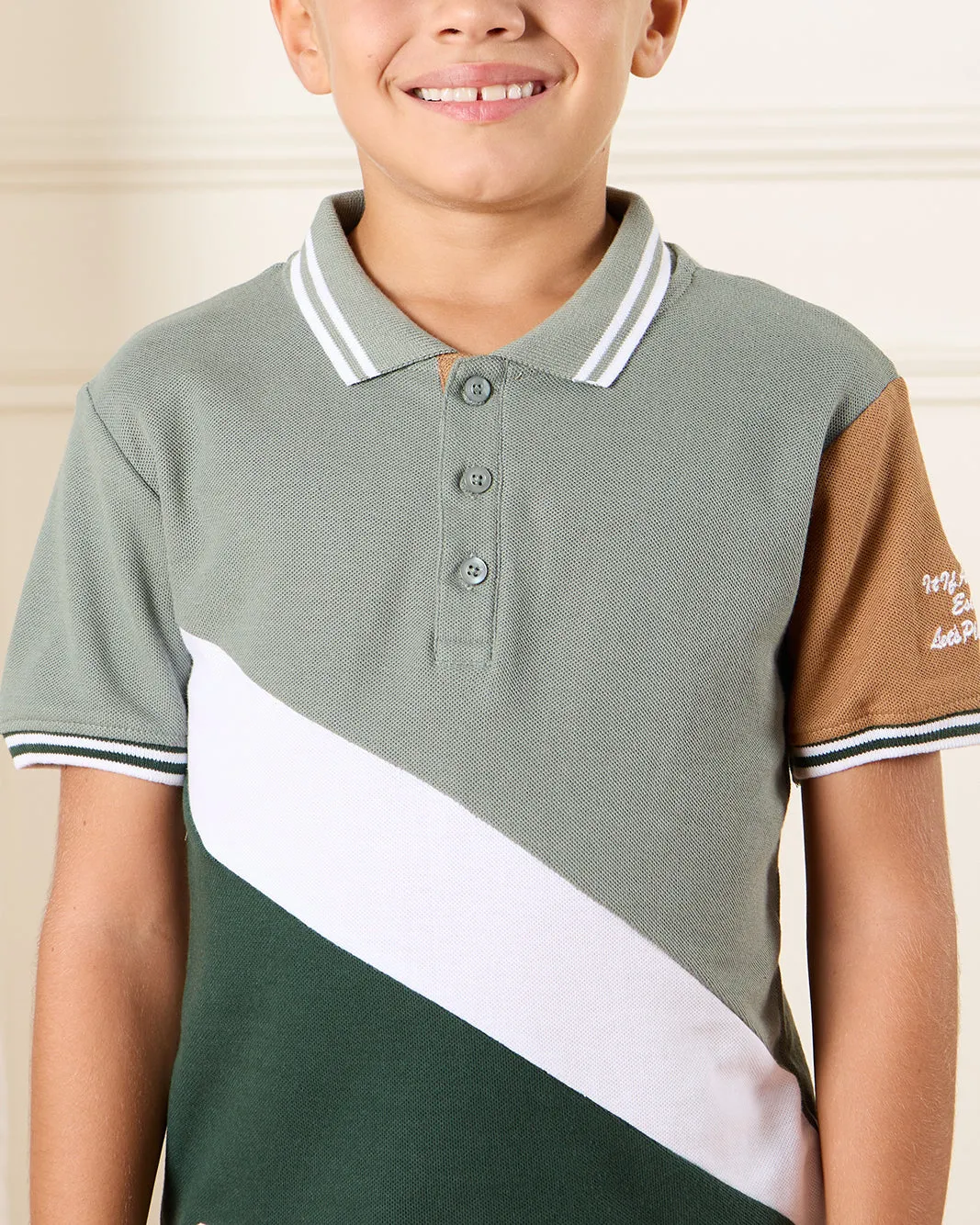 Boys Multicolour Cut N Sew Polo Shirt sold by Redtag product image thumbnail 4