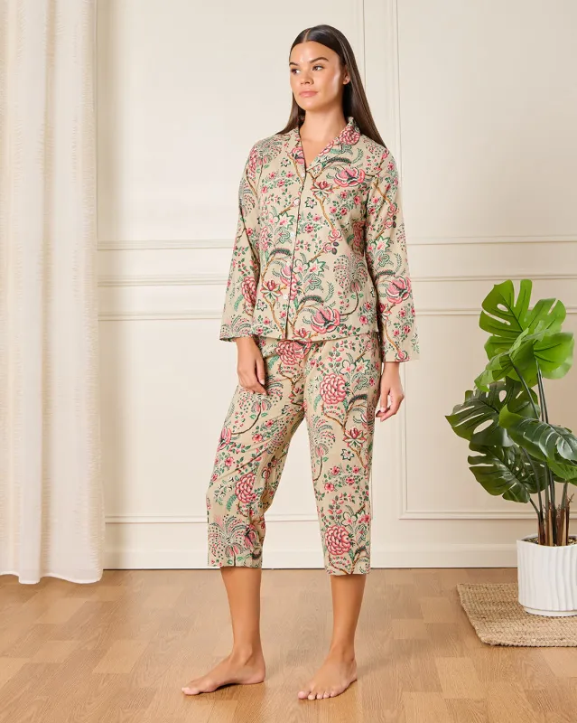 Women Beige Collared Pyjama Set (2 Piece) sold by Redtag