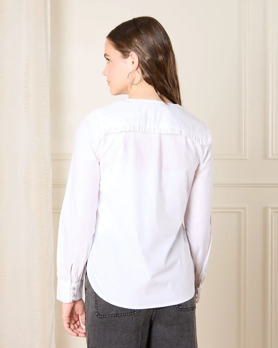 Senior Girls White Pearl Embellished Shirt sold by Redtag product image thumbnail 3