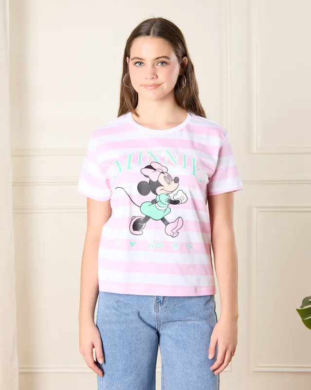Senior Girls White And Pink Minnie Mouse T-Shirt sold by Redtag