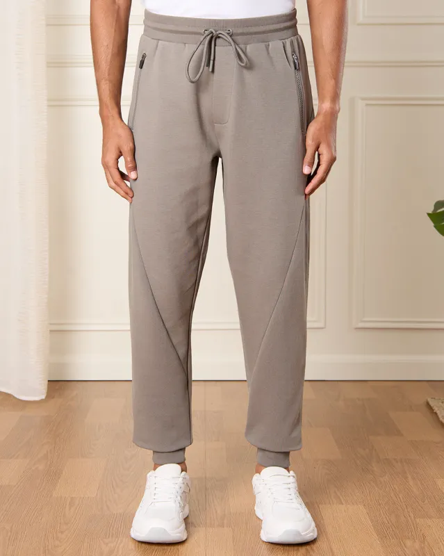 Men Grey Solid Active Pants sold by Redtag