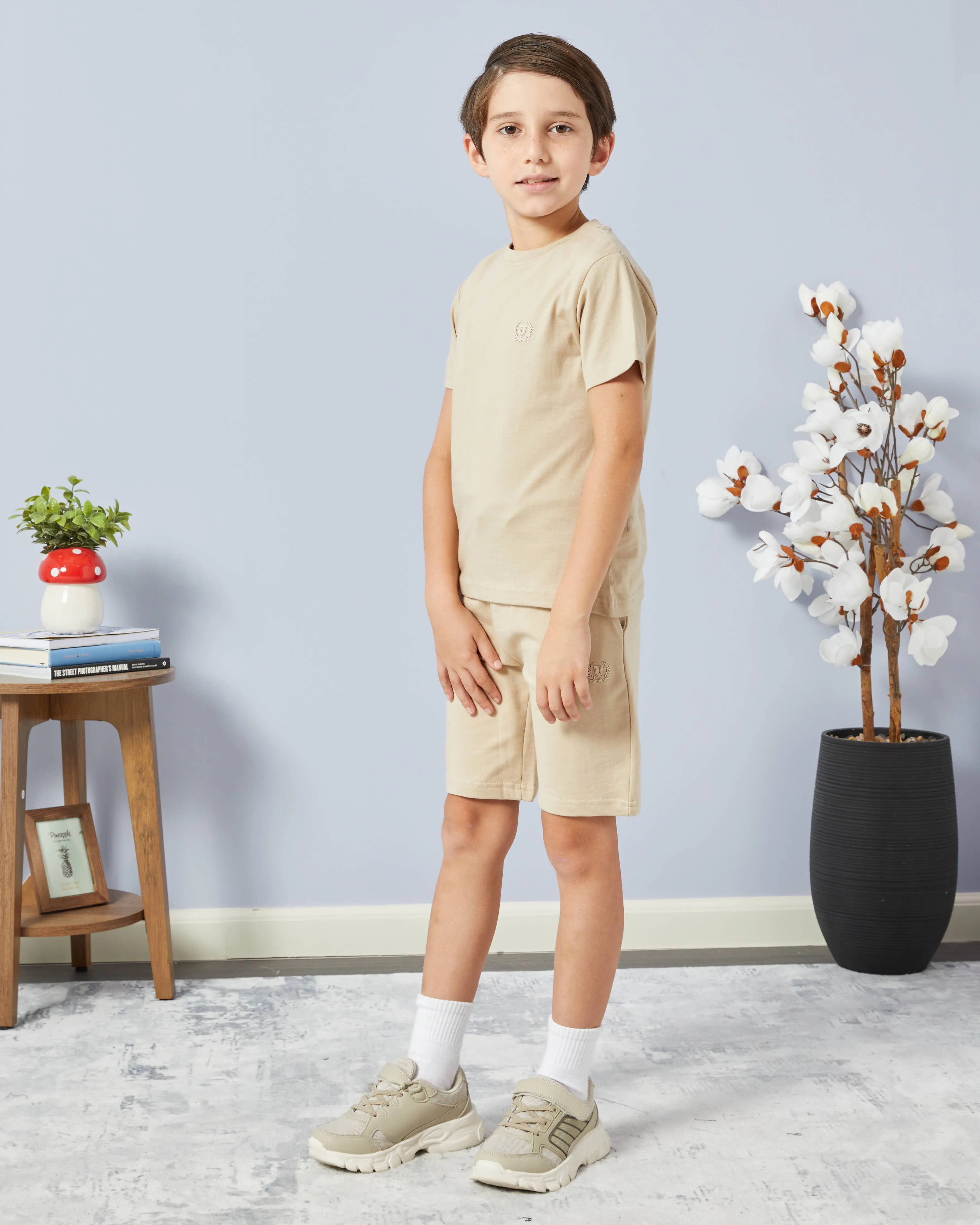 Boys Beige And Charcoal Shorts Set (Pack of 2) sold by Redtag product image thumbnail 3