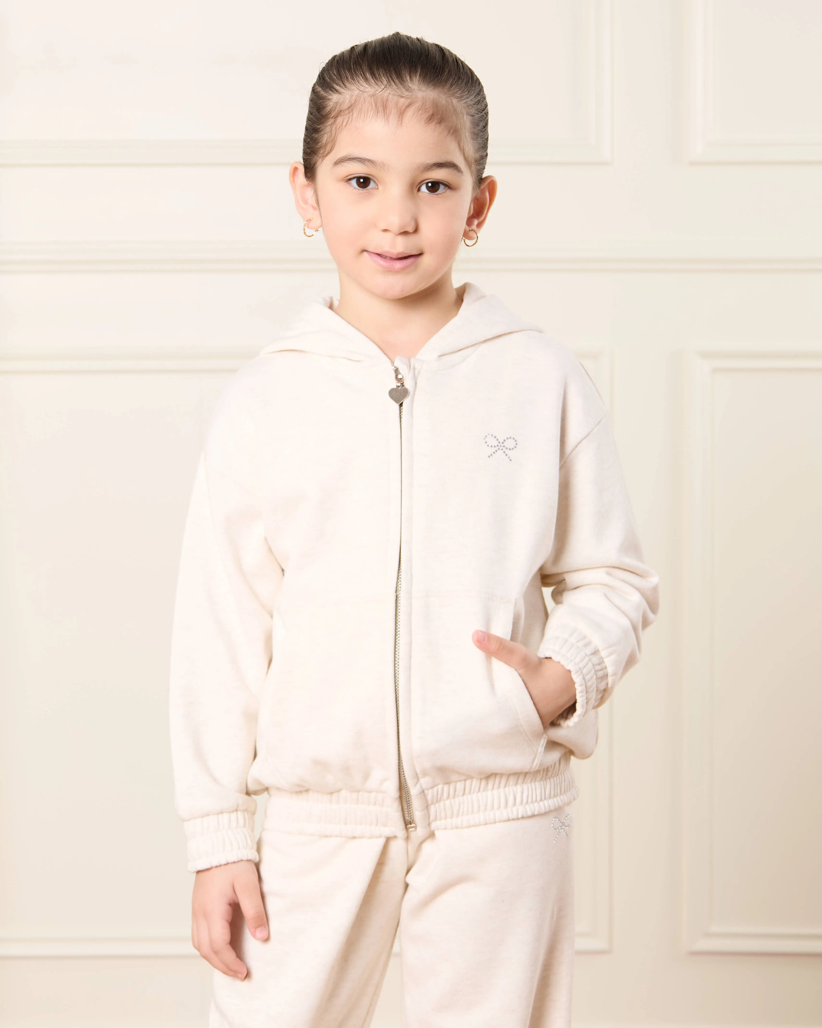 Girls Ecru Hooded Sweatshirt sold by Redtag