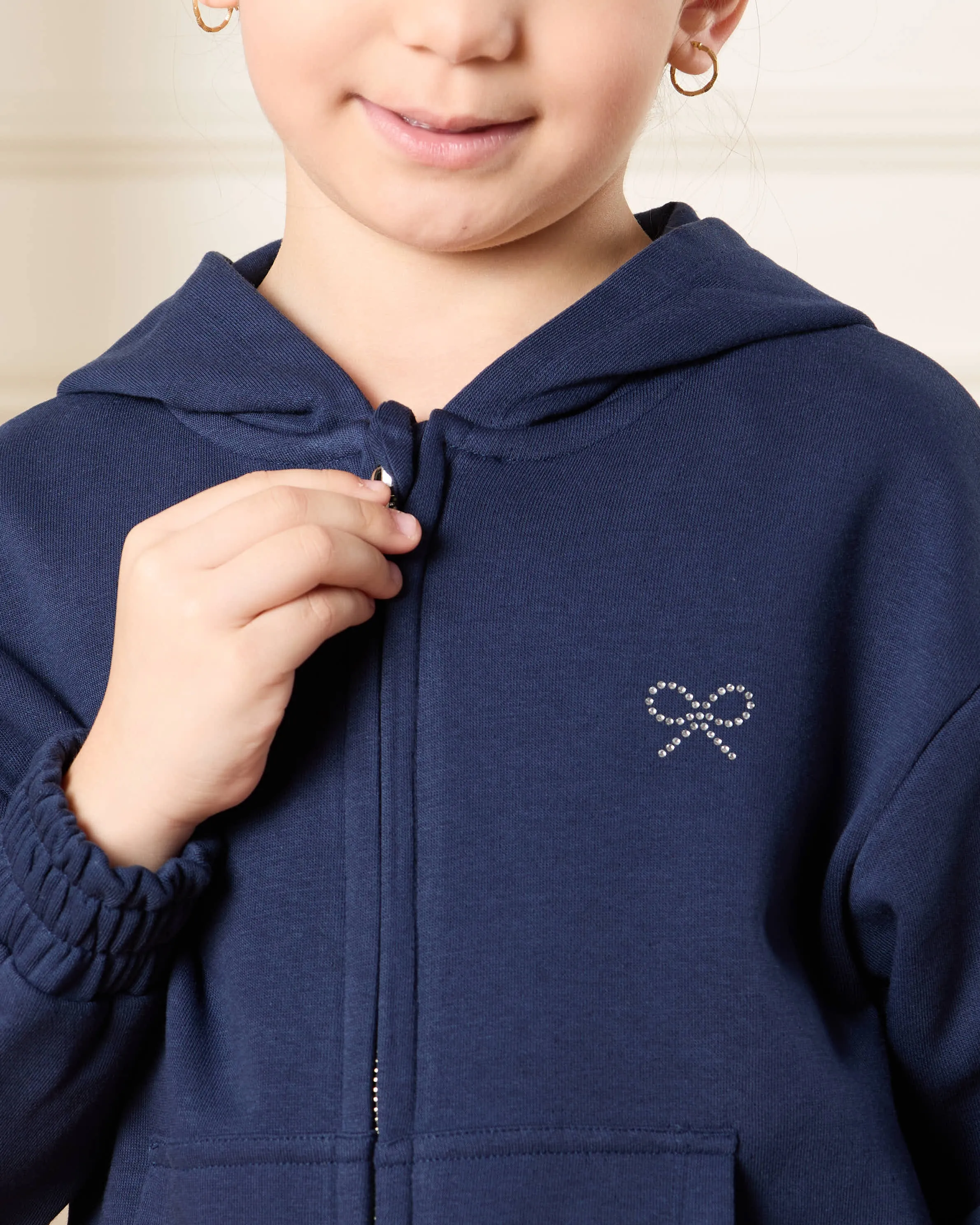 Girls Navy Hooded Sweatshirt sold by Redtag product image thumbnail 4