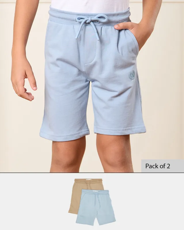 Boys Brown And Blue Active Shorts (Pack of 2) sold by Redtag