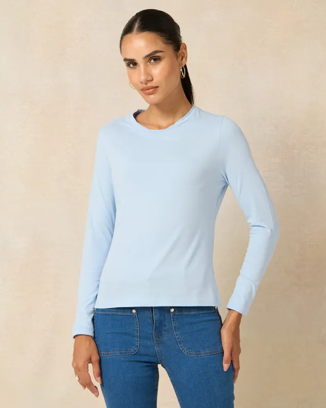 Women Blue Basic T-Shirt sold by Redtag