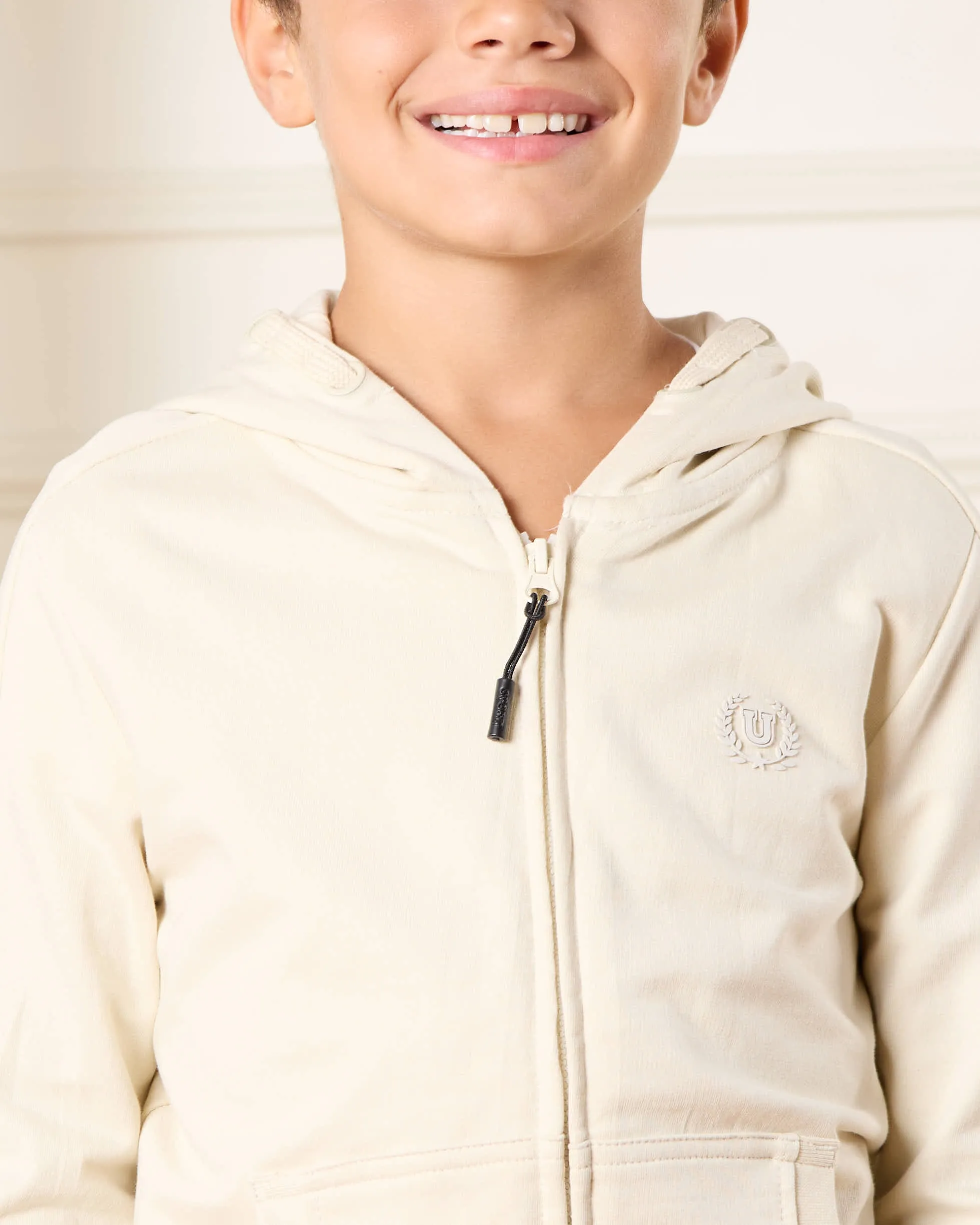 Boys Cream Hooded Sweatshirt sold by Redtag product image thumbnail 4