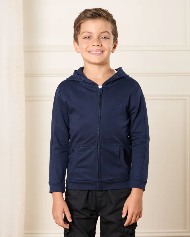 Boys Navy Hooded Sweatshirt sold by Redtag