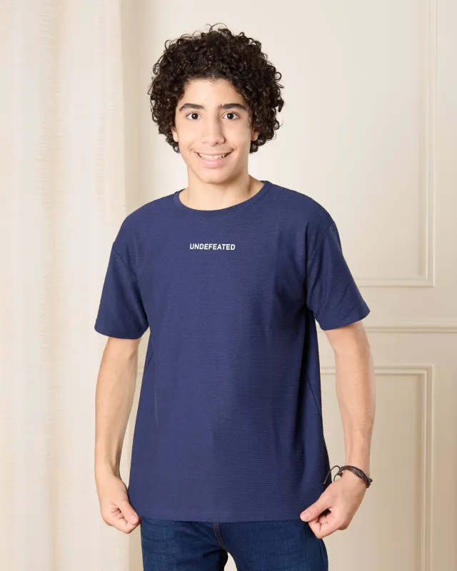 Senior Boys Navy Ottoman T-Shirt sold by Redtag