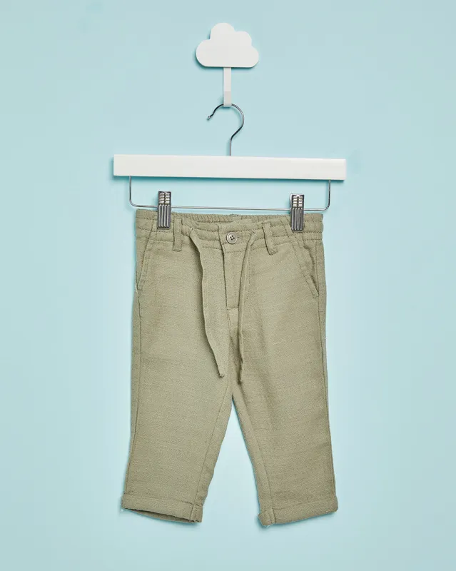 Infant Boys Olive Solid Chino Trousers sold by Redtag