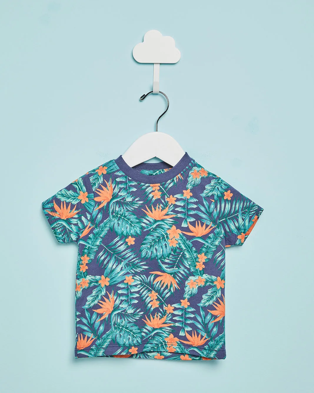 Infant Boys Navy Beach Resort Print T-Shirt sold by Redtag