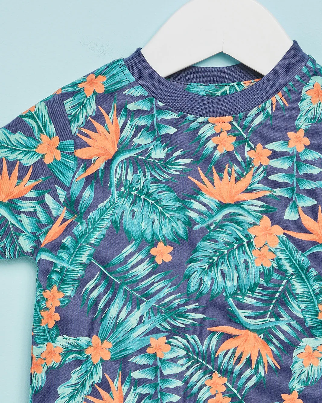 Infant Boys Navy Beach Resort Print T-Shirt sold by Redtag product image thumbnail 2