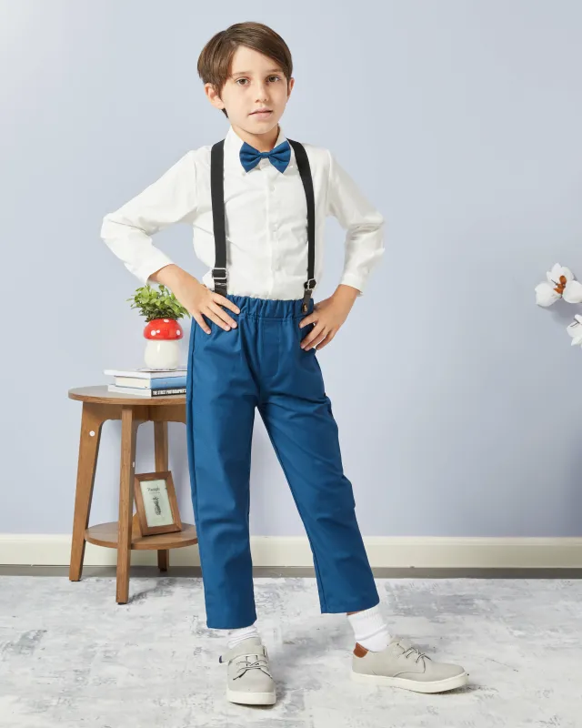 Boys Blue And White Set With Bow Tie (3 Piece) sold by Redtag