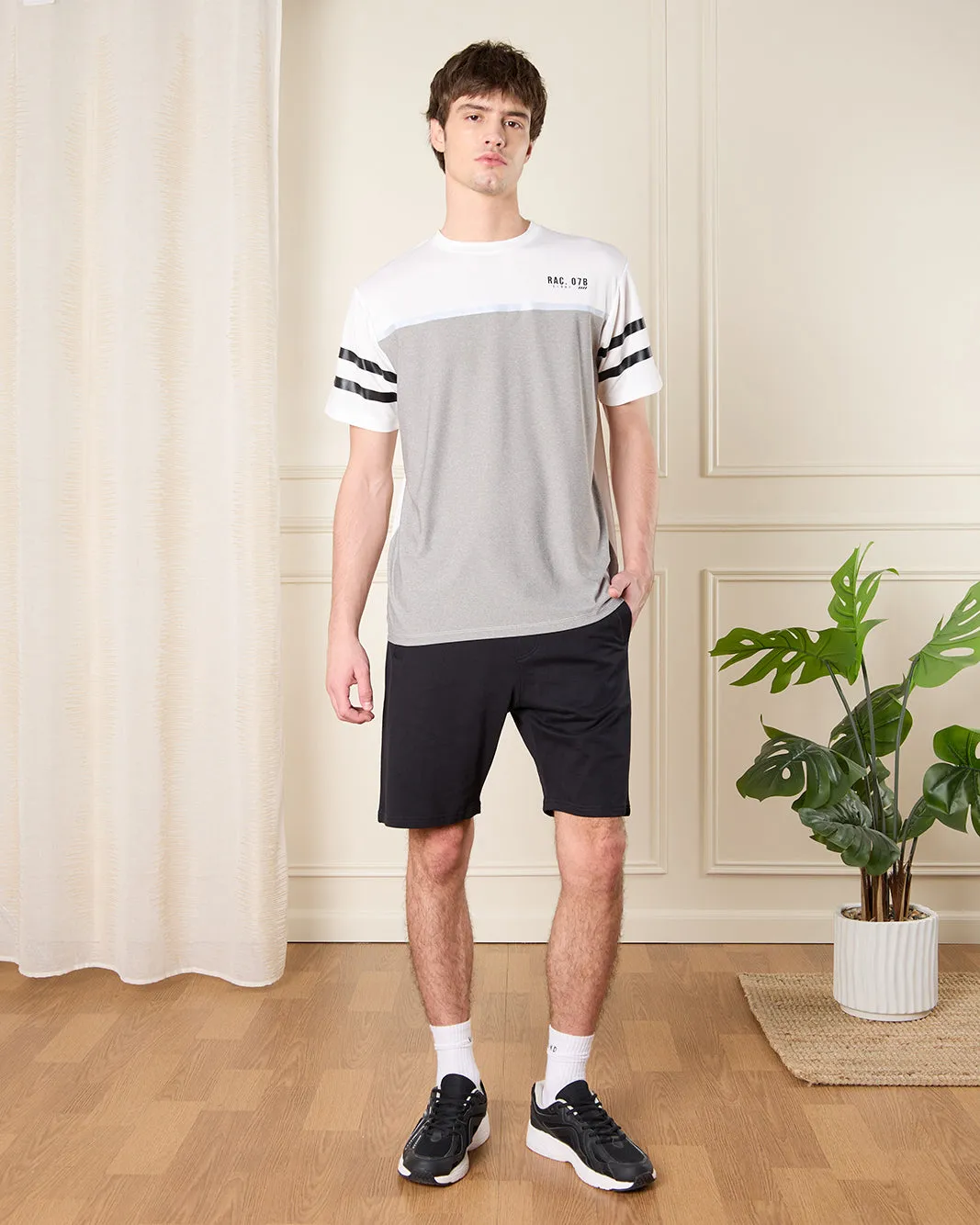 Men White And Grey Active T-Shirt sold by Redtag product image thumbnail 2