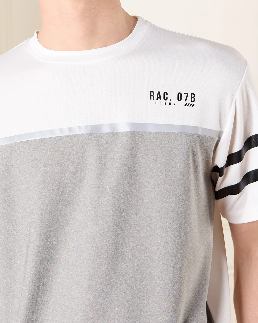 Men White And Grey Active T-Shirt sold by Redtag product image thumbnail 4