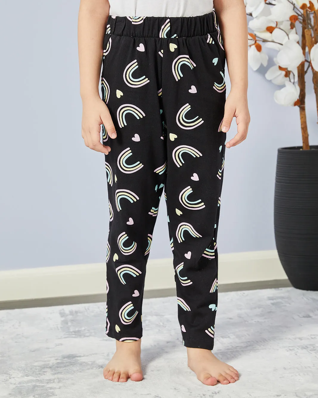 Girls Black Print Pyjama Set (2 Piece) sold by Redtag product image thumbnail 3