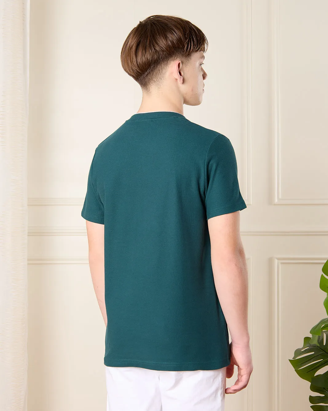 Senior Boys Green Printed Polo Shirt sold by Redtag product image thumbnail 3
