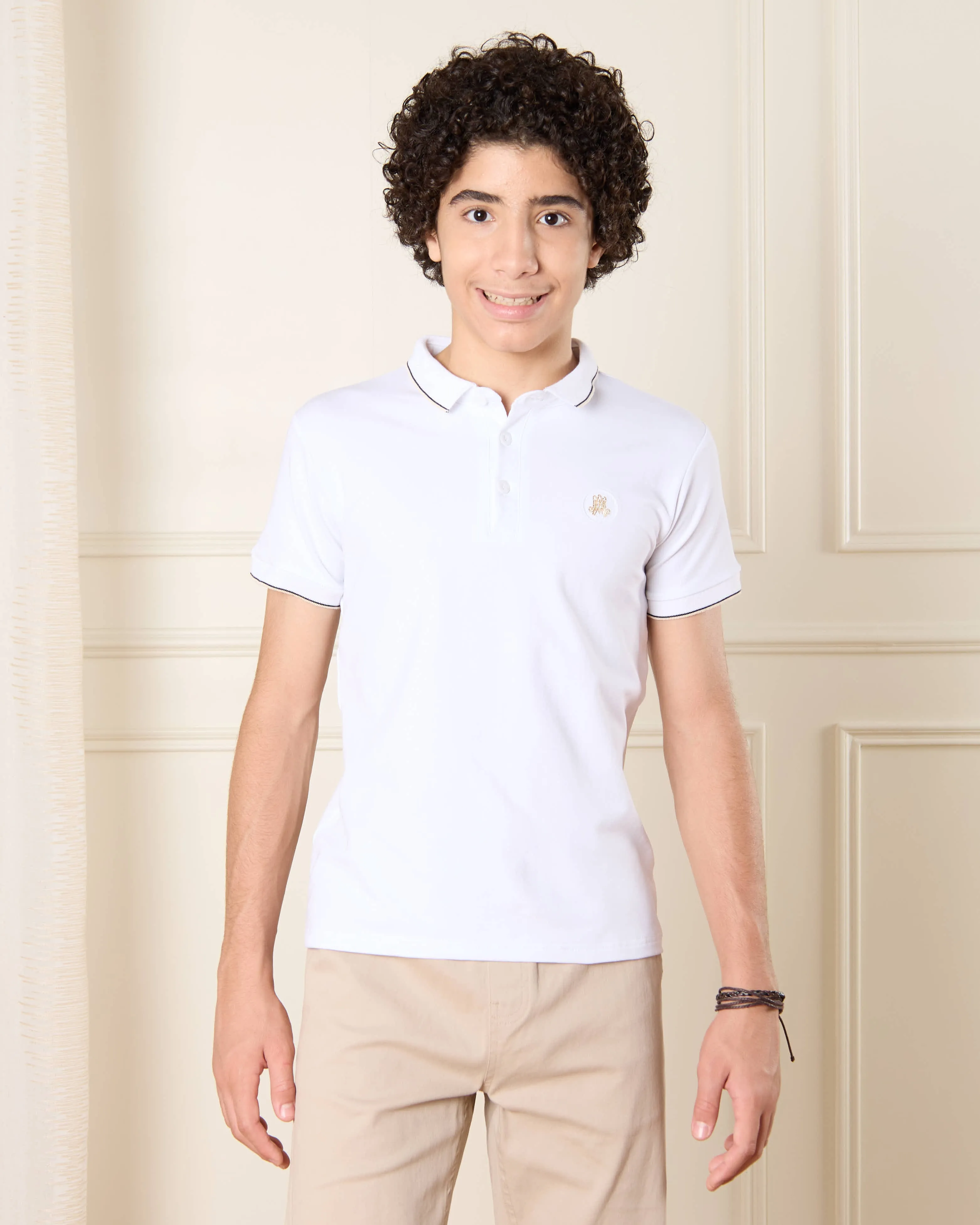 Senior Boys White Polo T-Shirt sold by Redtag
