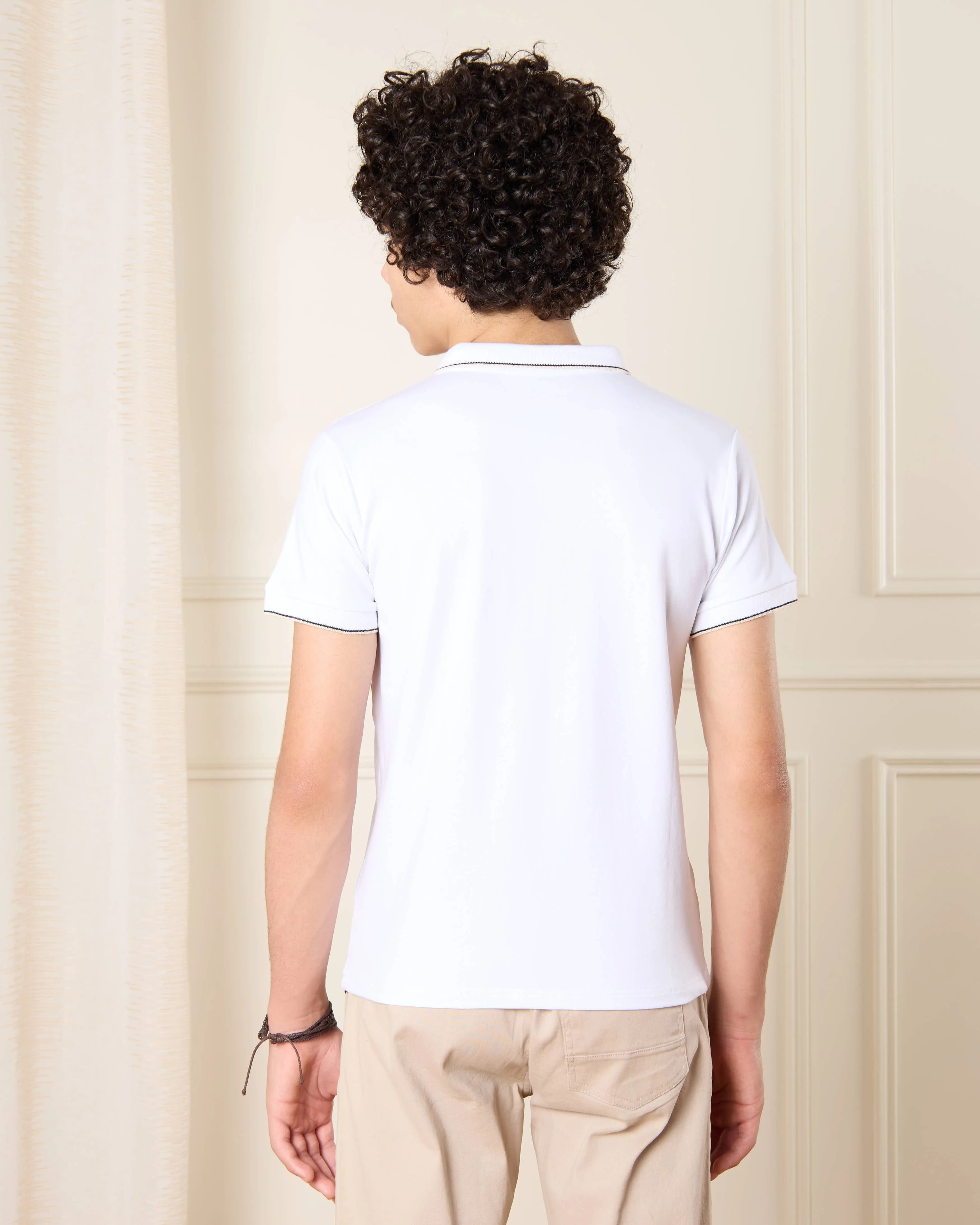 Senior Boys White Polo T-Shirt sold by Redtag product image thumbnail 3