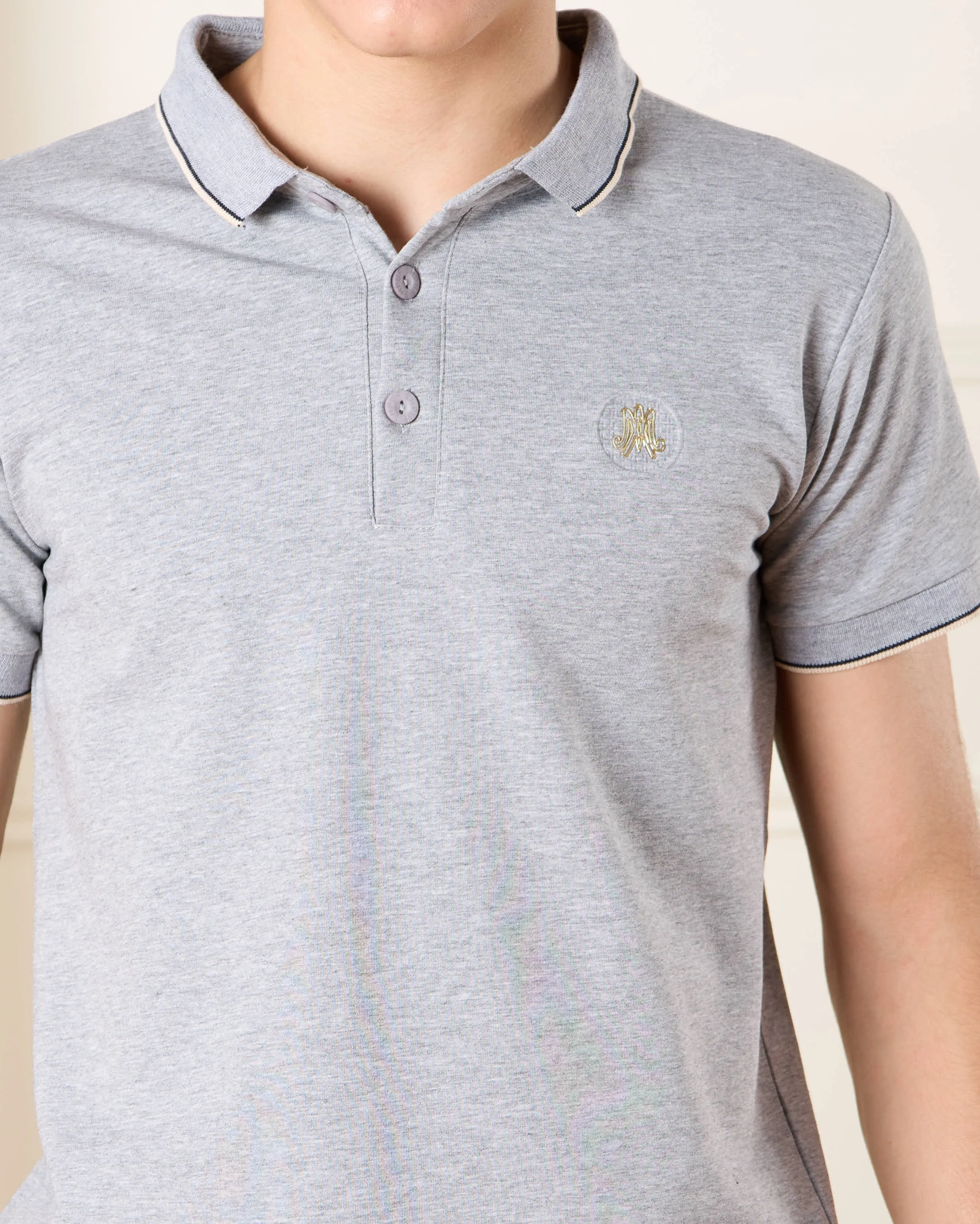 Senior Boys Grey Polo T-Shirt sold by Redtag product image thumbnail 4