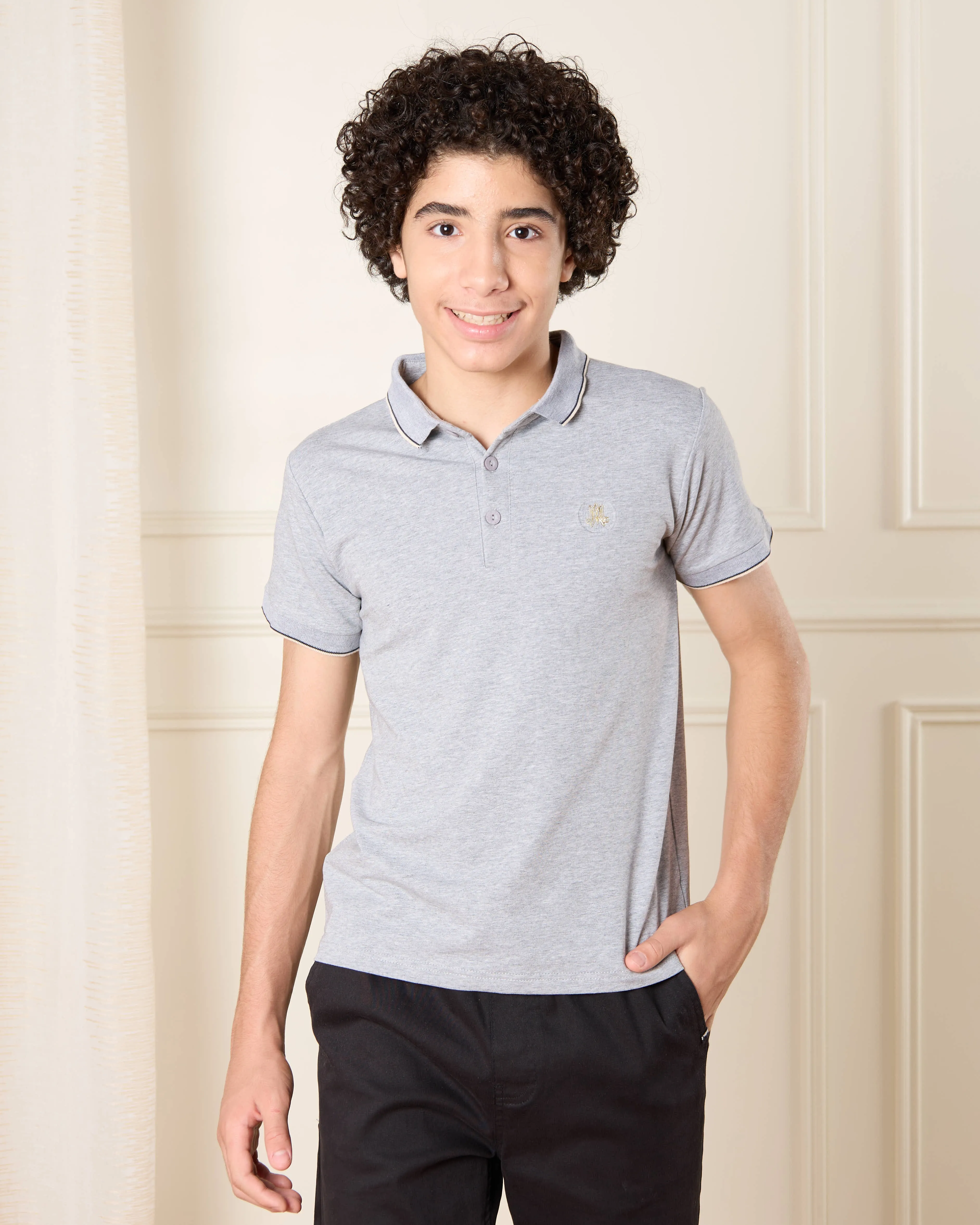 Senior Boys Grey Polo T-Shirt sold by Redtag