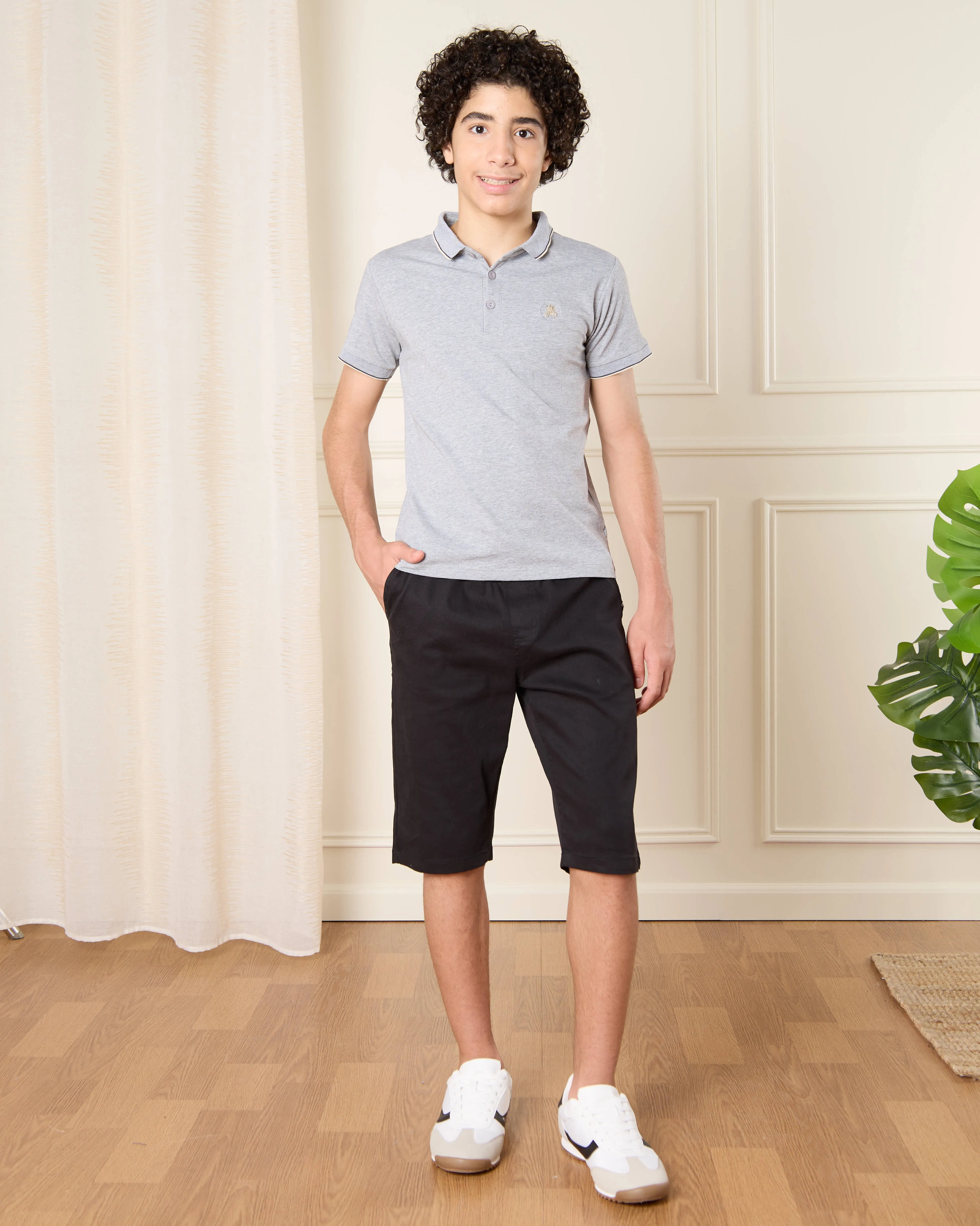 Senior Boys Grey Polo T-Shirt sold by Redtag product image thumbnail 2