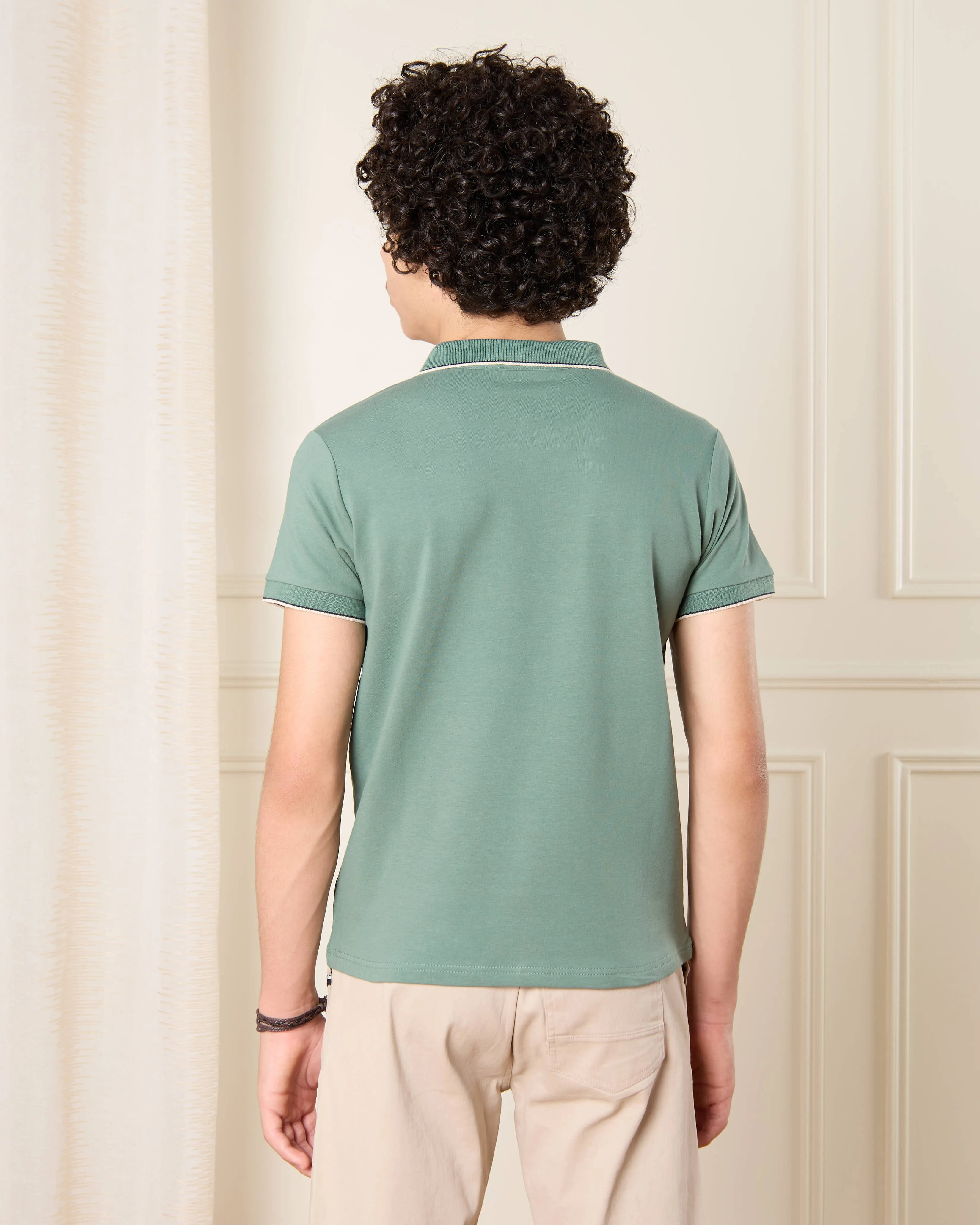 Senior Boys Green Polo T-Shirt sold by Redtag product image thumbnail 3
