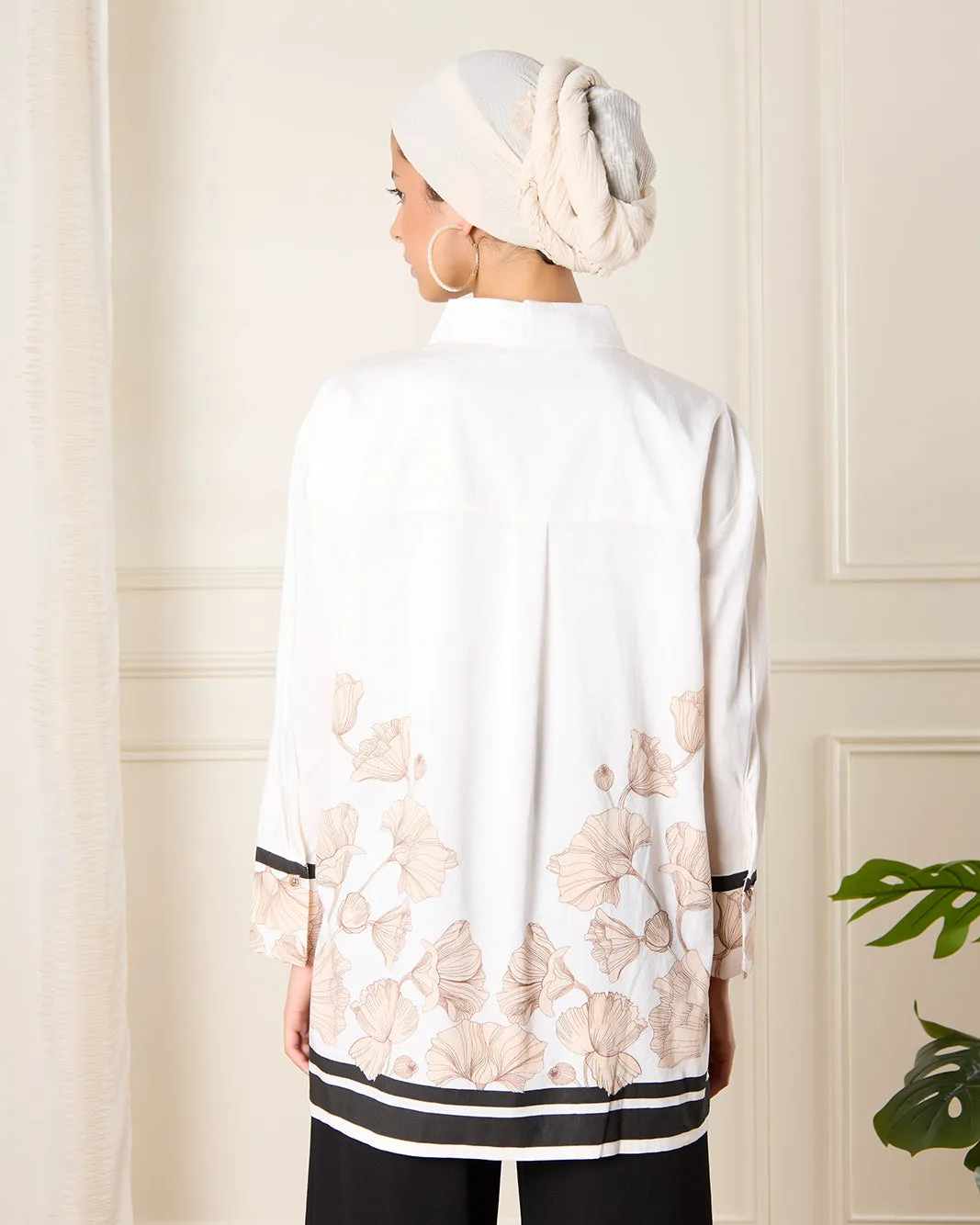 Women White Printed Collared Long Sleeve Shirt sold by Redtag product image thumbnail 3