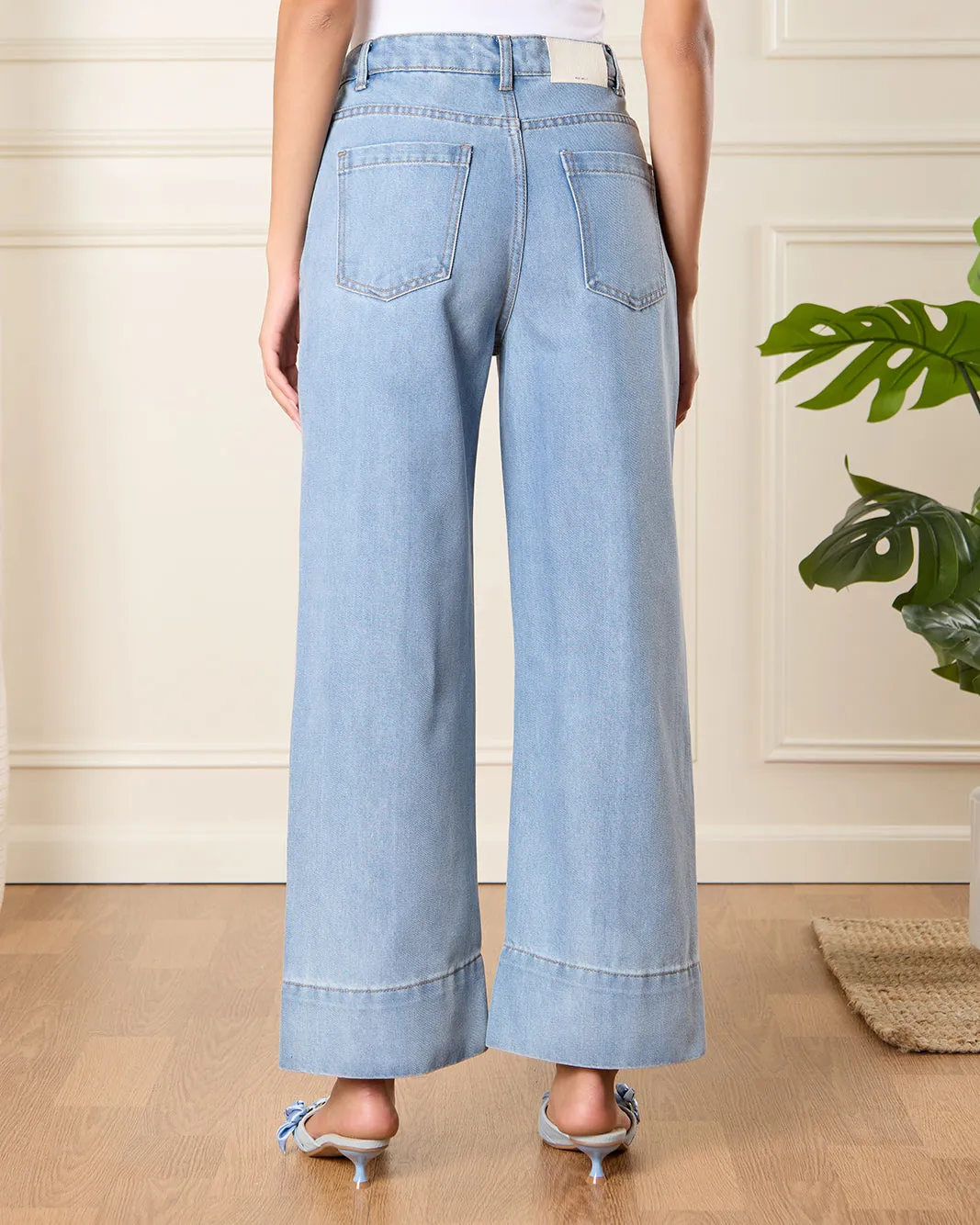 Women Blue Wide Leg Jeans sold by Redtag product image thumbnail 3