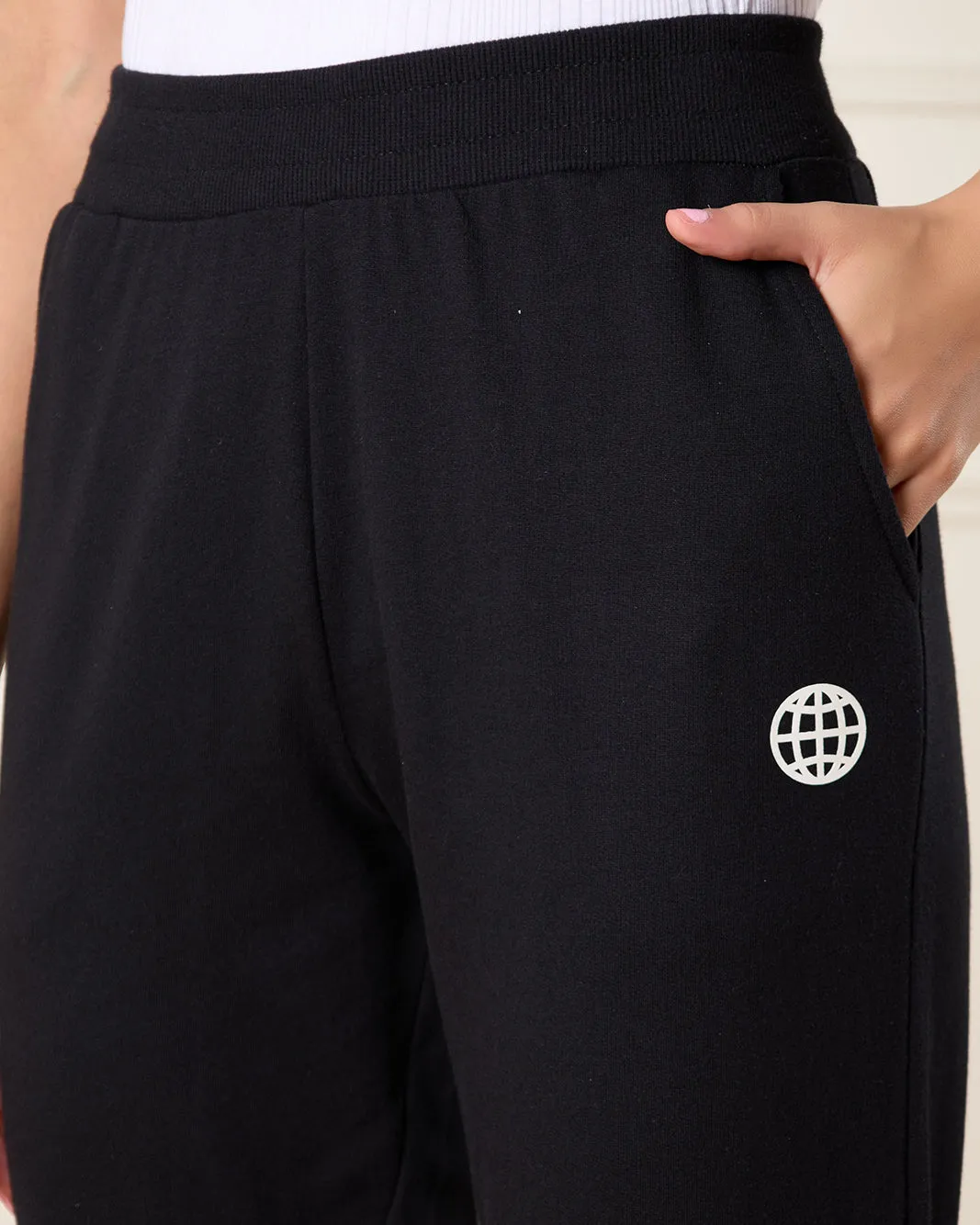 Women Black Placement Print Active Pants sold by Redtag product image thumbnail 4