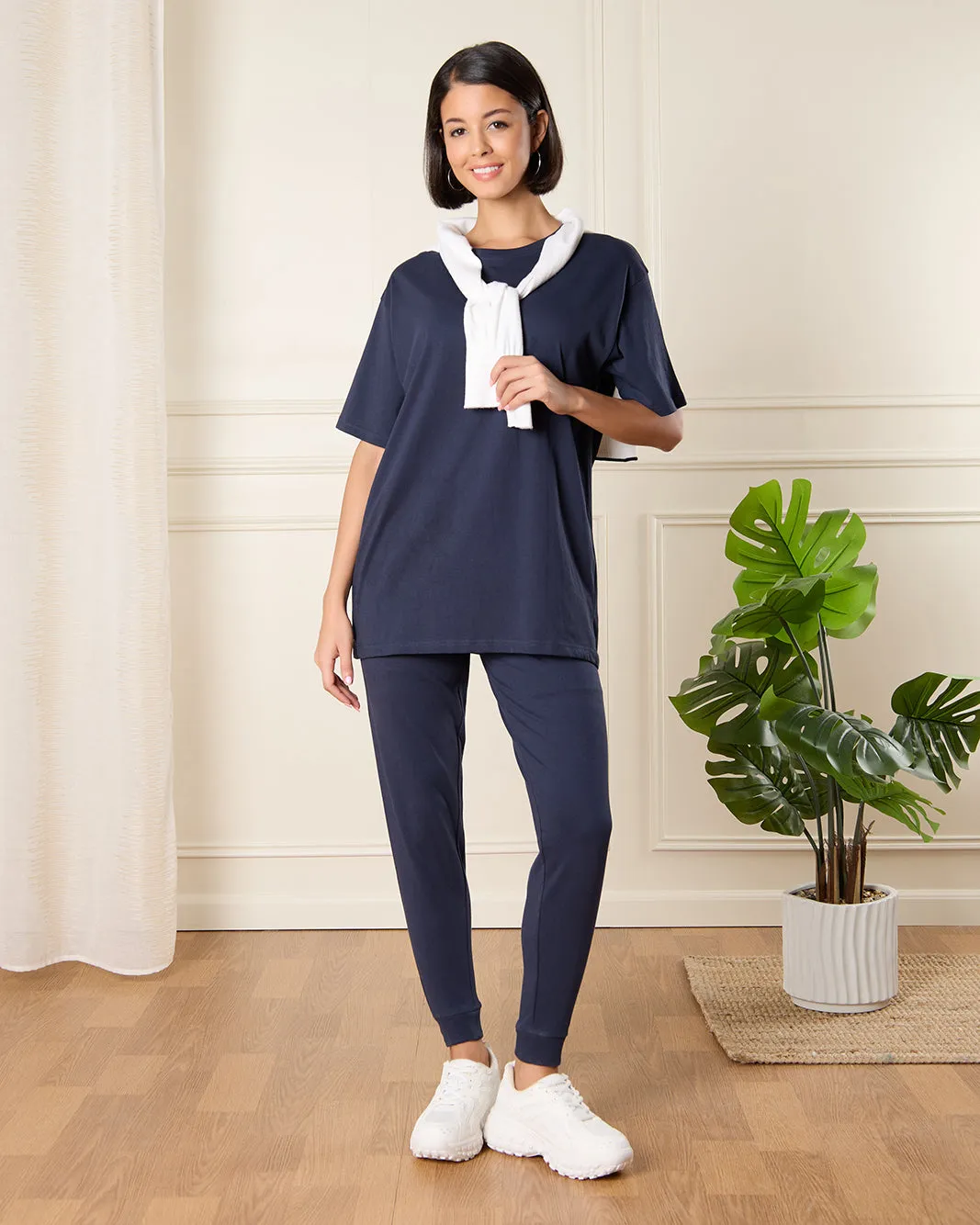 Women Blue Placement Print Active Pants sold by Redtag product image thumbnail 2