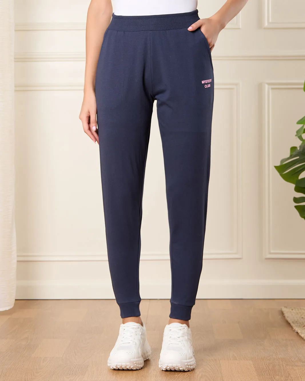 Women Blue Placement Print Active Pants sold by Redtag