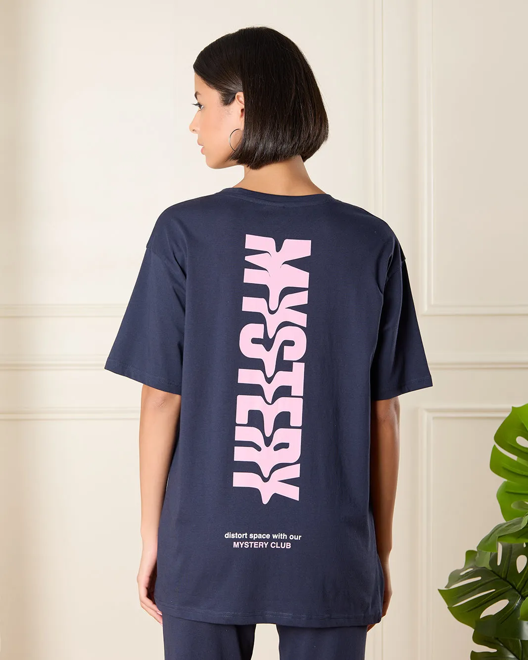 Women Blue Printed Oversize T-Shirt sold by Redtag product image thumbnail 3