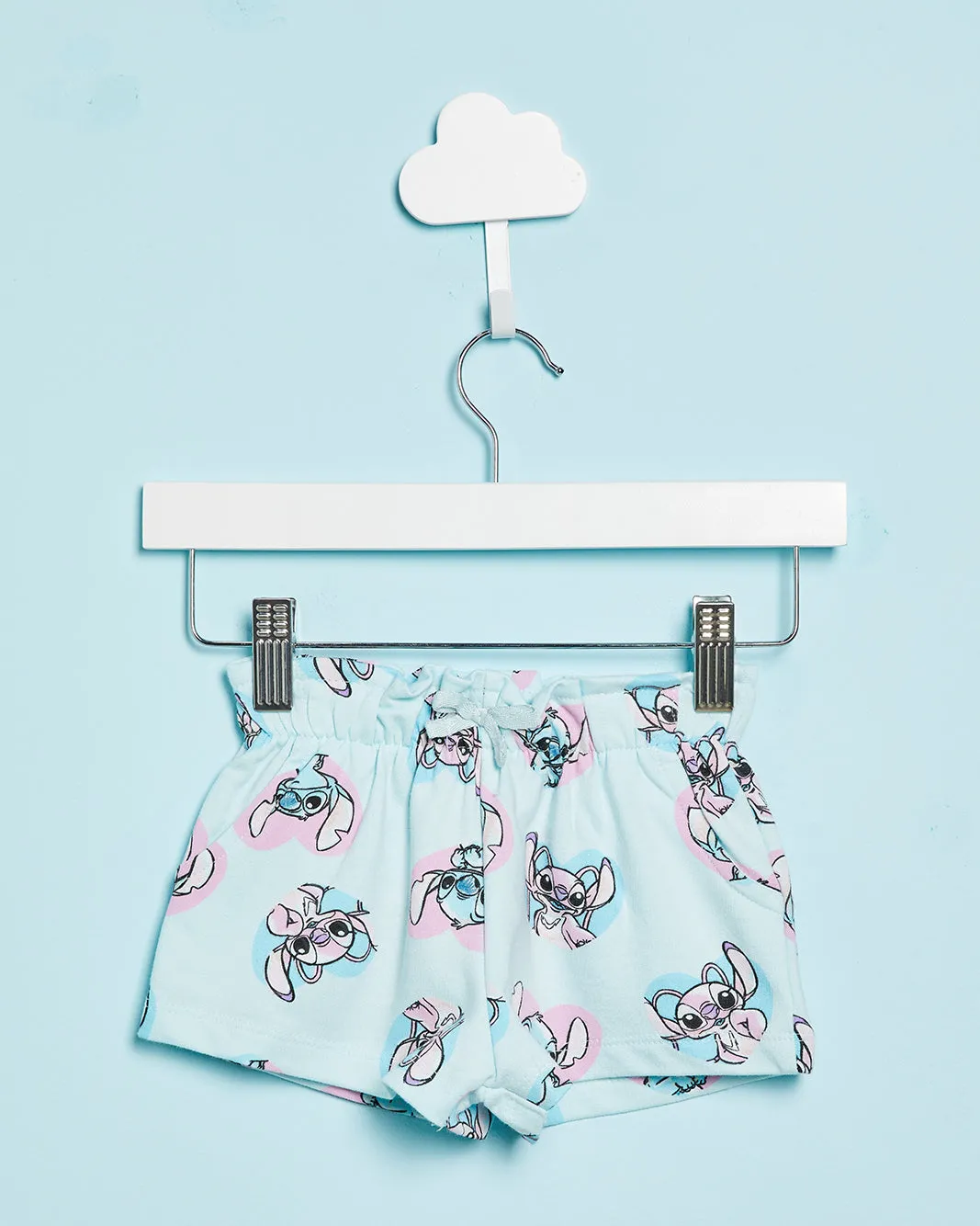 Infant Girls Blue Stitch Print Shorts sold by Redtag