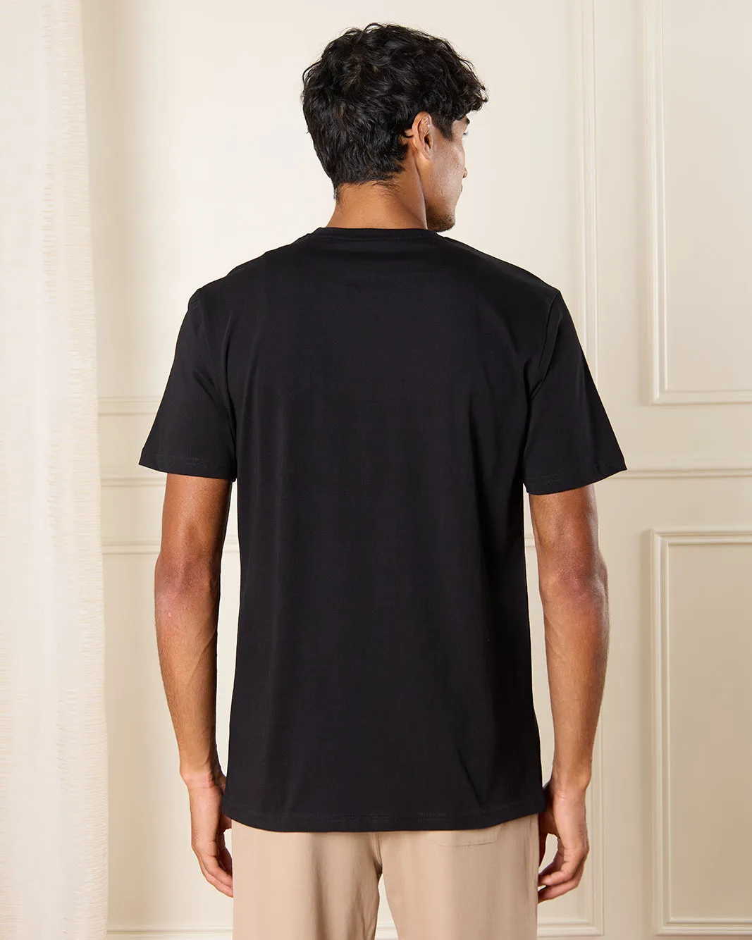Men Black Eclipse Print T-Shirt sold by Redtag product image thumbnail 3