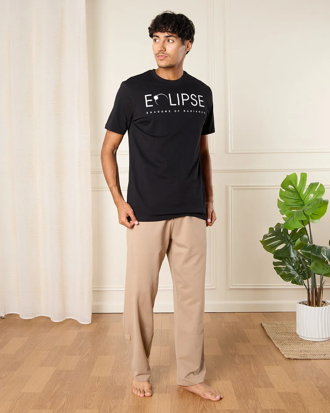 Men Black Eclipse Print T-Shirt sold by Redtag product image thumbnail 2
