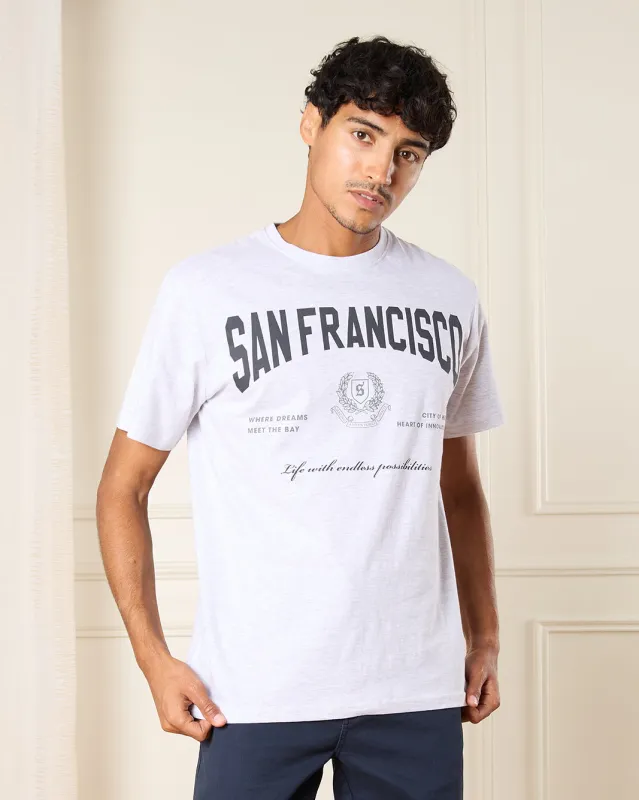 Men Grey San Francisco Print T-Shirt sold by Redtag