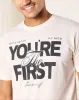 Men Beige You're The First Print T-Shirt sold by Redtag
