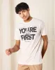 Men Beige You're The First Print T-Shirt sold by Redtag