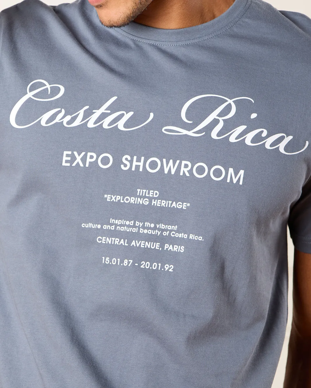 Men Blue Costa Rica Print T-Shirt sold by Redtag product image thumbnail 4