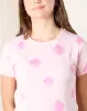 Senior Girls Pink Rose Print T-Shirt sold by Redtag