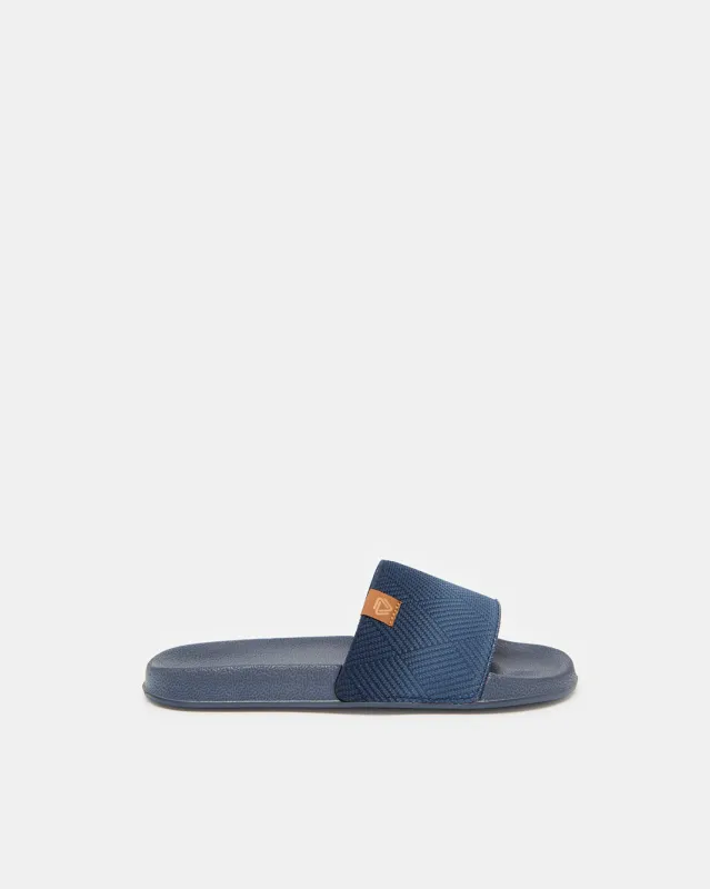 Senior Boys Navy Textured Slide sold by Redtag
